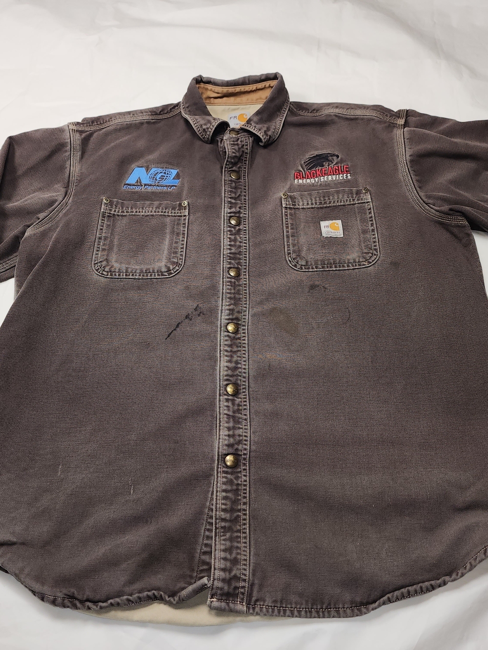 Carhartt Men’s Fr Flame-resistant Workwear Canvas Shirt Brown Size Xlarge